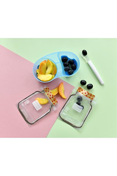 PALPAK Mini Boy Kalp Desenli Metal Kapaklı Kavanoz Görünümlü Saklama Poşeti-6 Adet-200 ml 11X14CM