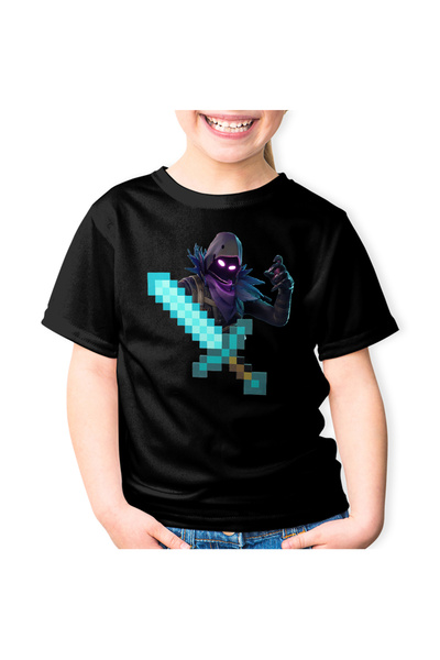 OEM Tricou copii Raven Fortnite Minecraft Diamond Sword