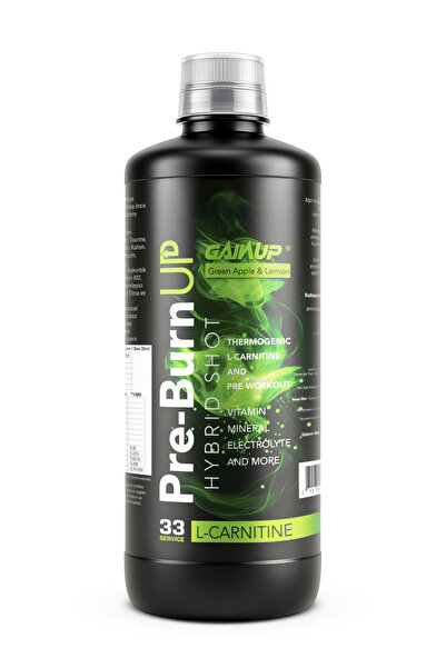 Gainup Pre-BurnUp Hybrid Shot 1000ML Pre-workout ve Thermo L-Carnitine Yeşil ...