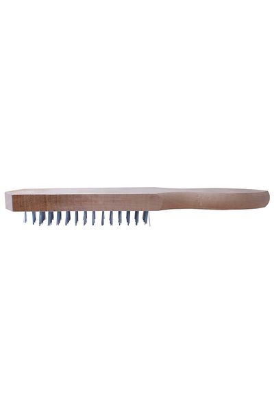 flores Wire brush, wooden handle, white teeth, 5 rows
