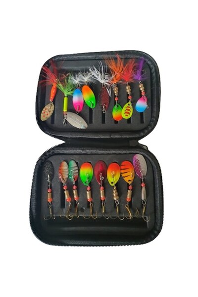 FISHINGBOX MAKE FISHING BETTER Set de pescuit Predator, linguri rotative, 16 ...