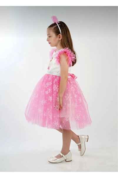 Butik ELSA KARLAR KRALİÇESİ TAÇLI DOĞUM GÜNÜ PARTİ VE DÜĞÜN KIZ ÇOCUK ABİYE ELBİSE