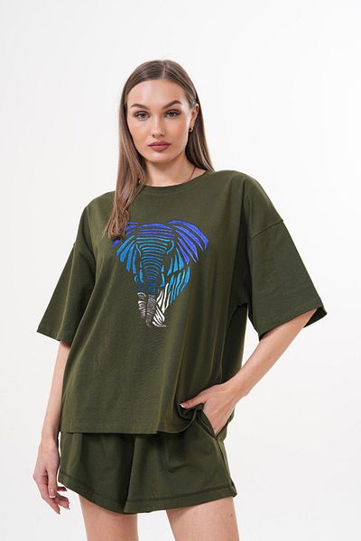 JANSO GROUP -Women's Cotton Printed 01027 Short Sleeve Tshirt Oversized Large Size