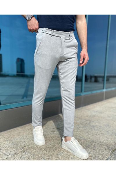 BASEL.CO Slim Fit Slim Fit Italian Model Fabric Trousers