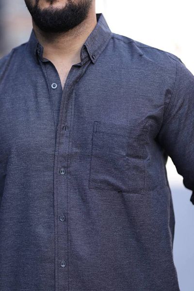 Klothy Men's Long Sleeve Single Pocket Shirt 2633
