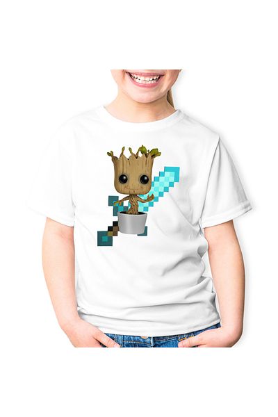 OEM Tricou copii Baby Groot Minecraft Diamond Sword Bebe