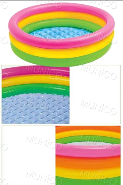 Munico PVC Çocuk Havuzu Küvet Yuvarlak Oyun Duyusal Yer Mat Dayanıklı Şişme Yüzme Havuzu Çocuklar Hayvanlar
