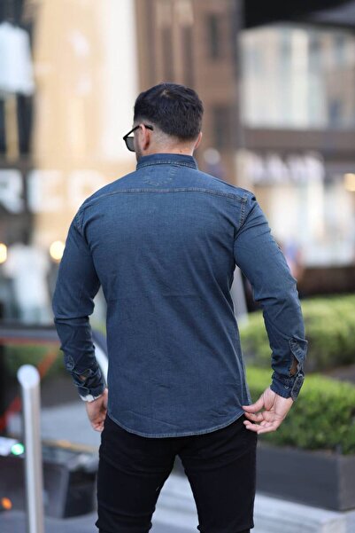 Klothy Ανδρικό μακρυμάνικο τζιν πουκάμισο 2177