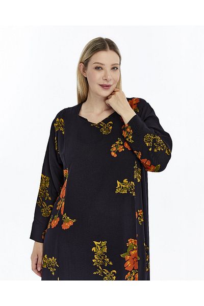 Nehir tekstil Battal Plus Size Summer Mother's Dress