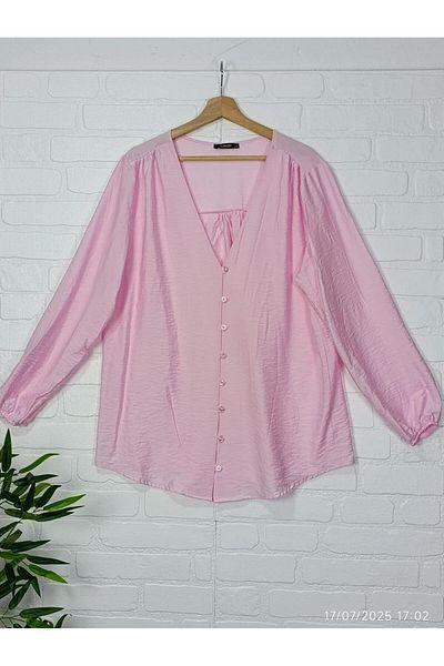 Nergis Neva Butik Lithium Fabric V-Neck Biritli Tunic