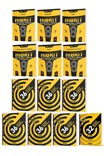 8.Sınıf Hız Yayınları HİBRİT Konu Anlatım Soru + Hız Yayınları 36 Haftalık Denemeleri / 13 KİTAP SET