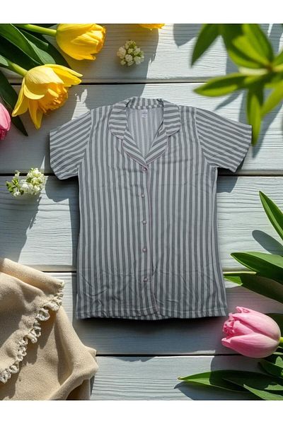 BEYAZTOPTAN 100% Ultra Soft Women's Cool Touch Combed Single Jersey 2-Piece Full Button Shorts Set! ! New Season ! !