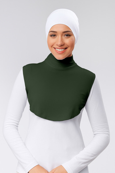 Mesa Charm Combed Cotton Neck Collar Half Turtleneck Anti-Slip Buckle Posture Anti-Sweat Khaki