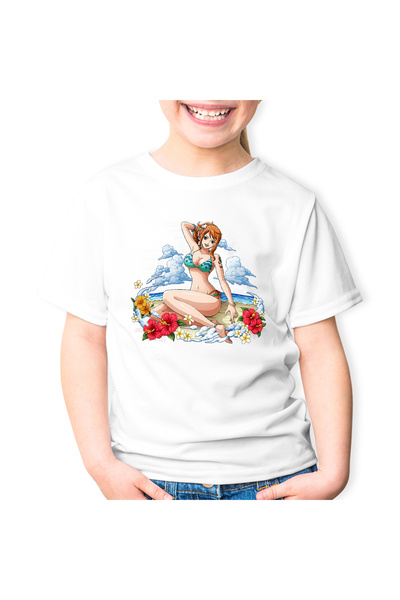 OEM Παιδικό T-shirt Nami One Piece Cat Burglar Beach Anime
