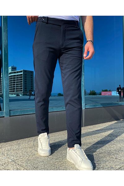 BASEL.CO Slim Fit Slim Fit Italian Model Fabric Trousers