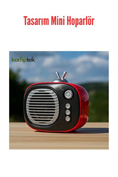 kamptek kamp teknolojisi Mini Hoparlör Wintage Tasarım Radyo Taşınabilir Ses ...