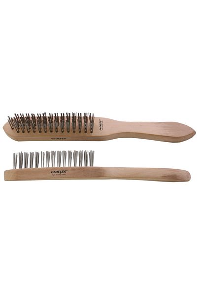 flores Professional wire brush with white teeth, 4 rows