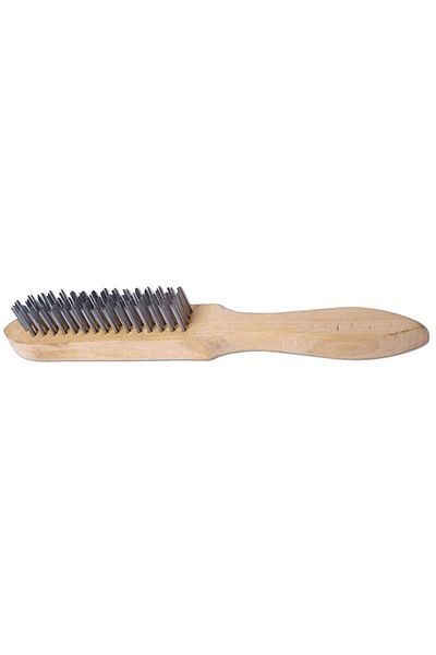 flores Wire brush, wooden handle, white teeth, 4 rows