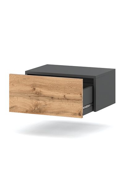 Meble Noptieră suspendată Wotan, stejar gri, 45 cm, noptieră pentru dormitor