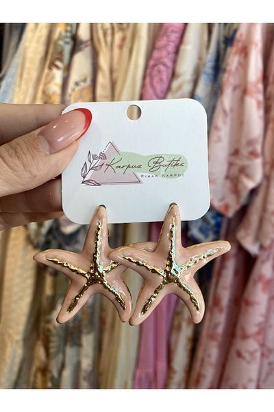 karpuzbutiks Gold Star Vip Colorful Earrings 1