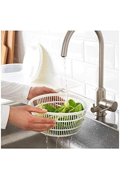 IKEA Salad Spinner with TSS Cotton Balls - White