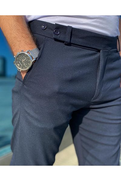 BASEL.CO Slim Fit Slim Fit Italian Model Fabric Trousers