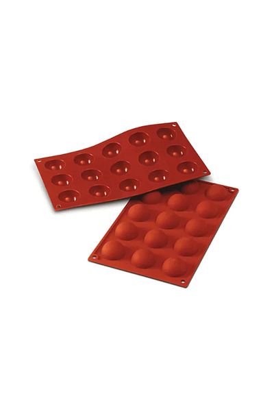 silikomart Semi-Spherical Silicone Mold, Sf005, 15 Cavities