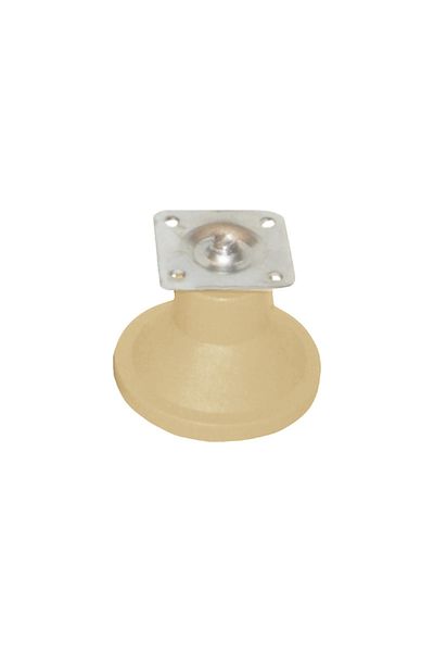 flores Furniture leg with plate, adjustable, conical, cream, 65 mm, 4 pcs / set