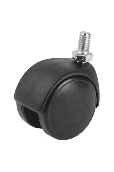 flores Furniture wheel with screw, black, Ø 50 mm, screw M8 x 15 mm