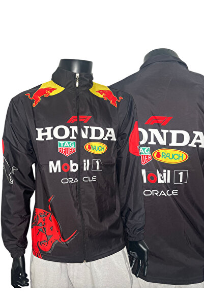 Honda Unisex Paraşüt Kumaş Oversize Dijital Baskılı Siyah Rüzgarlık Beyaz Siy...