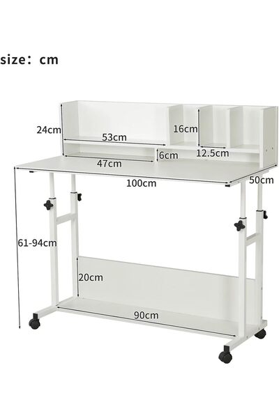 AGD Multi-Purpose Desk for Home and Office by AGD, Adjustable Height Computer Desk with Storage Shelves