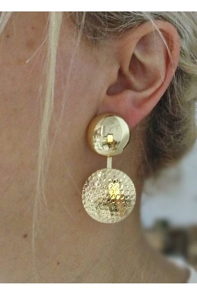 mos&more Gold Double Curved Women's Earrings