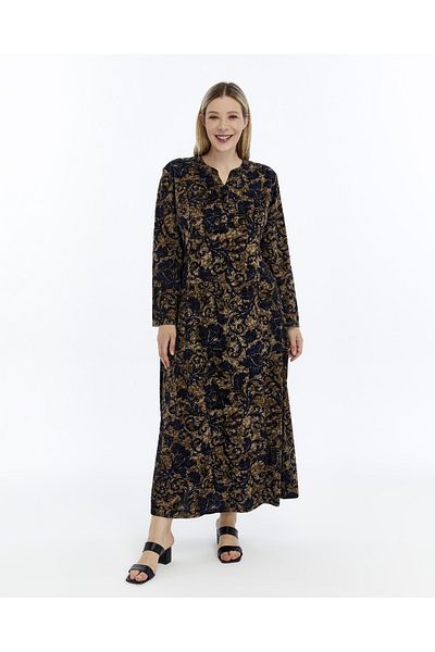 Nehir tekstil Plus Size Winter Mother's Dress