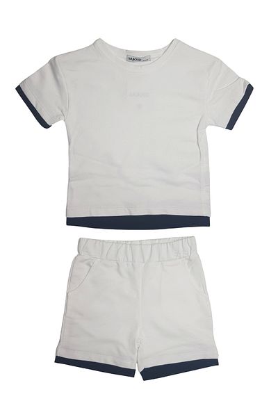 MK Mukko Kids Girls/Boys Seasonal Two Thread Anthracite Basic Shorts T-Shirt Bottom Top Set