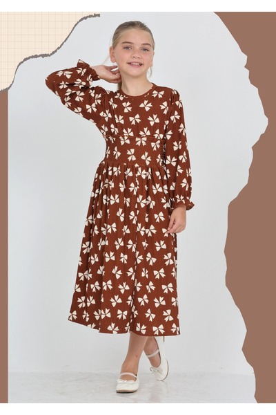 junior baby kids Rochie cu mâneci lungi cu model panglică pentru fetiță