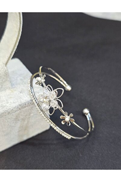 Vipfoni سوار بوكيه ستون فلاور موديل ستيل للنساء