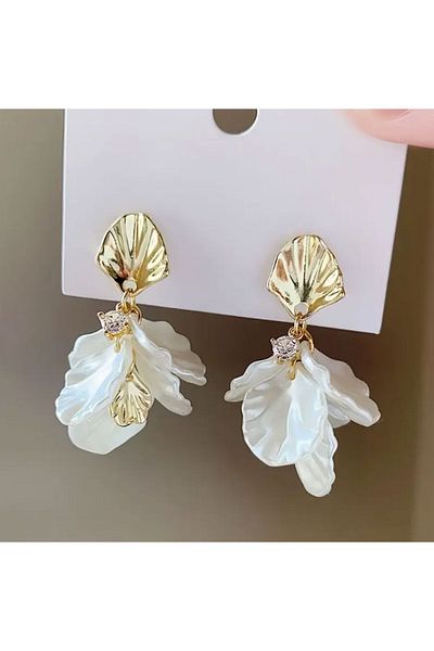 Asteria Jewelry Steel Enamel Seashell Earrings