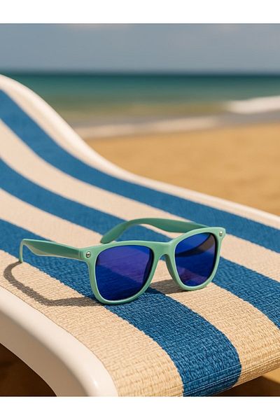 Lexi Bella Kids Mirrored Glass Sunglasses Green Frame Uv 400 Protection Ce Certificated