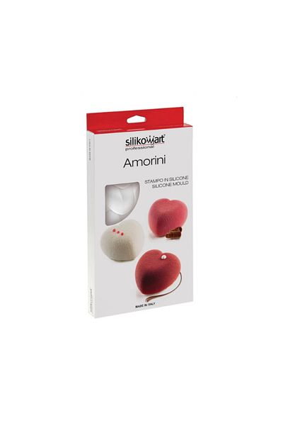 silikomart Forma din silicon pentru prajituri inima, Amorini, 8 cavitati