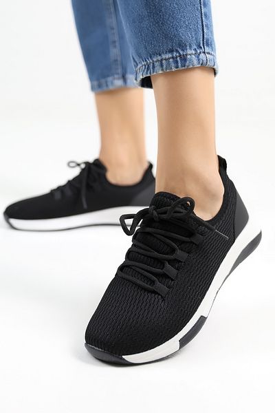 Encool Black Mesh Detailed Sneaker Shoes Casual - with Color Options