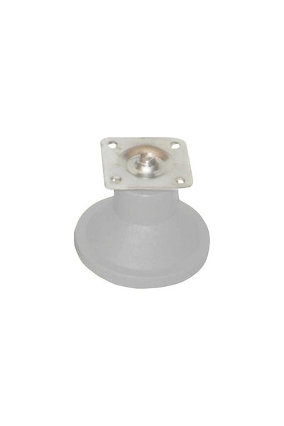 flores Furniture leg with plate, adjustable, conical, white, 65 mm