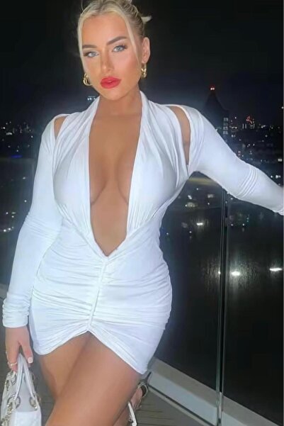 Bikini Mayokini Dünyası Φόρεμα με μακριά μανίκια - Λευκό