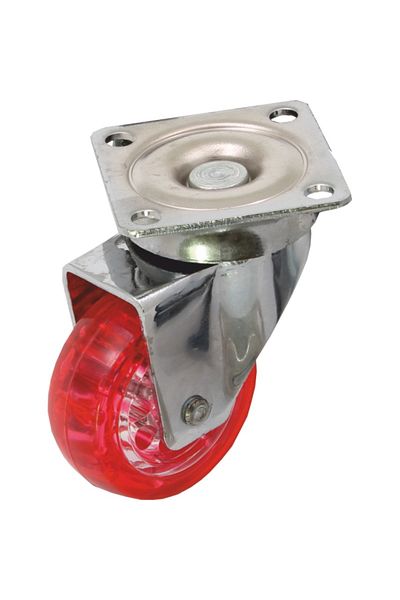flores Furniture wheel, silicone coated, red, 50 mm x 20 mm
