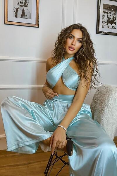 Bikini Mayokini Dünyası Rochie Crosa Venga - Albastru deschis