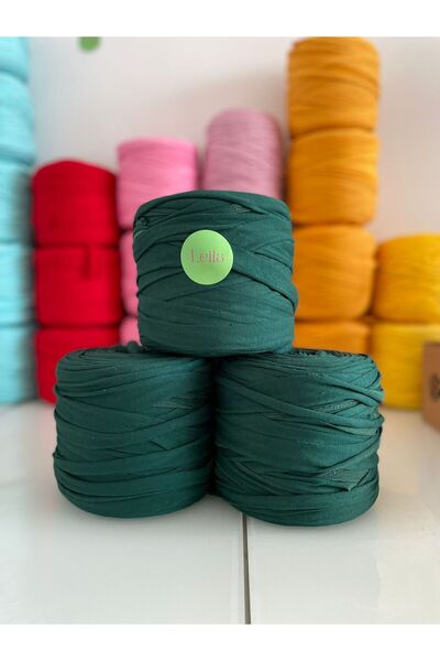 Leila Design Sfoară de bumbac pieptănată verde smarald închis (600-650g) - pr...