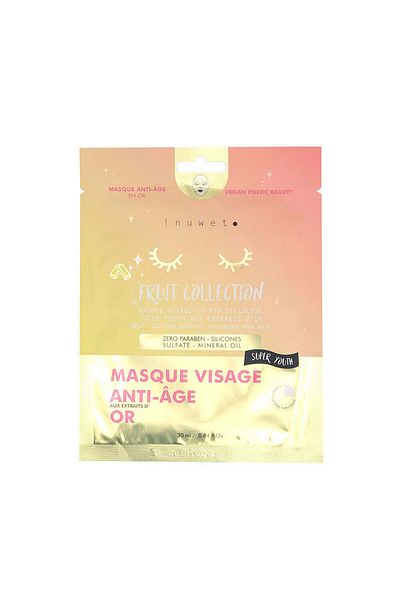 Inuwet Anti-aging biocellulose face mask with gold extract, Inuwet, 30 ml