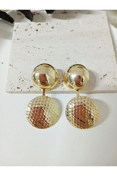mos&more Gold Double Curved Women's Earrings