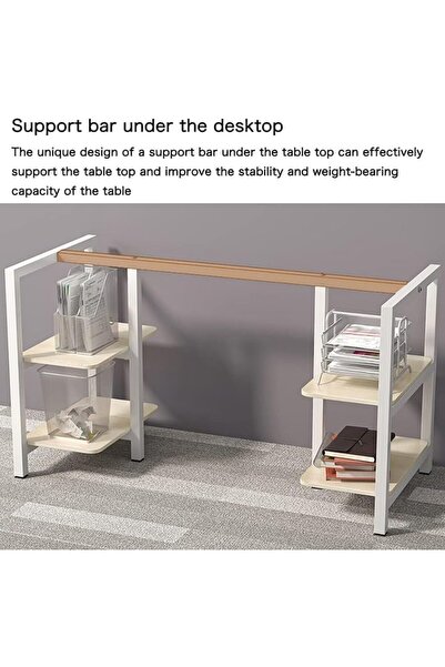 AGD Computer desk with storage shelves on both sides, 120*60*77 cm