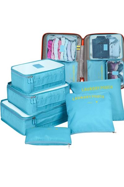 BellFyd Set 6 Piese Organizator Bagaje Calatorie, Rezistente la Apa - Bleu