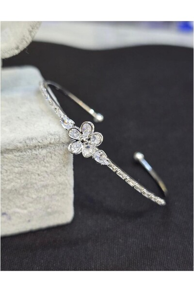 Vipfoni سوار بوكيه ستون ويلو فلور موديل ستيل للنساء